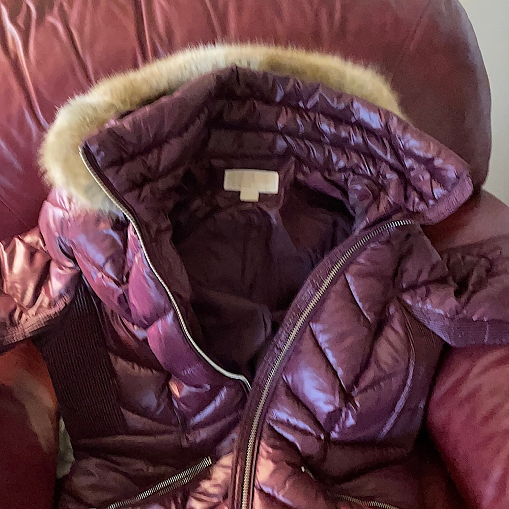 Michael Kors ladies size Large Winter Jacket with detachable faux fur-lined hood